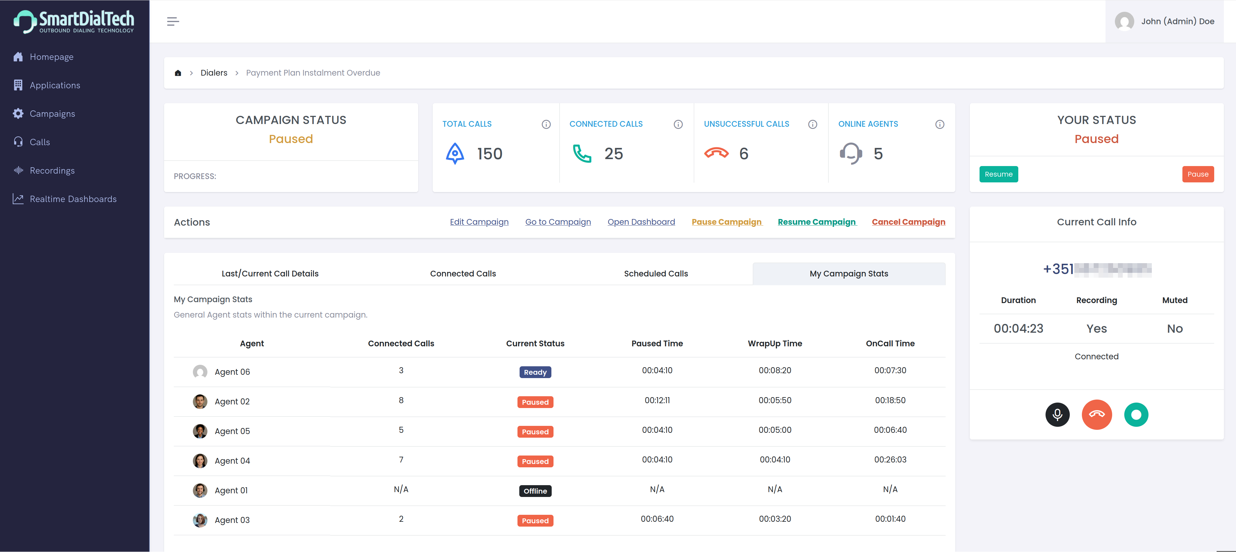Dialer screenshot
